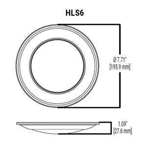 Halo Recessed HLS6099FS1E-12BP 6" LED Disk Light, 1200 lumens, 90 CRI, 5CCT (2700K, 3000K, 3500K, 4000K, 5000K), Phase Cut Dimming 10%, Matte White, 12-Pack