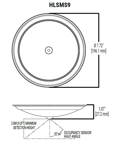 Halo Recessed HLS9129FS1E 9" LED Disk Light, 1300 lumens, 90 CRI, 5CCT (2700K, 3000K, 3500K, 4000K, 5000K), Phase Cut Dimming 10%, Matte White, Single Pack