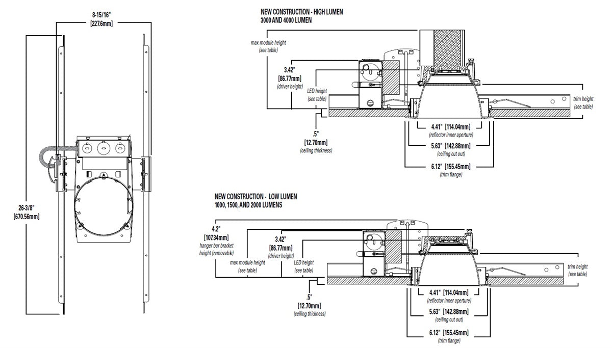 Halo Recessed Commercial HM434935 4" LED Module, 3000 - 4000 Lumens, 90 CRI, 3500K Color Temperature