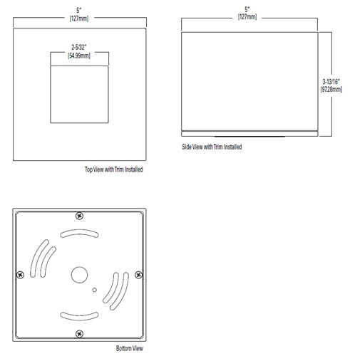 Halo Recessed HS4SMB 4" 20W Square Surface Mount Housing, Use with ML4 LED Module, 120-277V, Matte Black