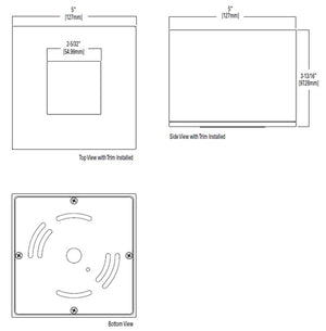 Halo Recessed HS4SMB 4" 20W Square Surface Mount Housing, Use with ML4 LED Module, 120-277V, Matte Black
