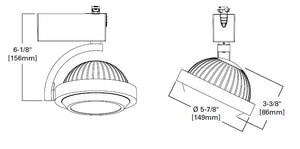 Halo Track Lighting L806HOFL8030AH High Output LED Track Fixture, Flood Distribution, 80 CRI, 3000K Color Temperature, 120V, Short Snoot, Aluminum Haze