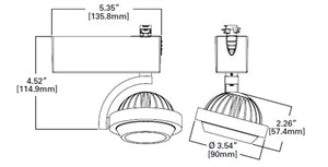 Halo Track Lighting L806SMNF8040P 15W 806SM LED Fixture, Narrow Flood, 85 CRI, 4000K, 120V, White