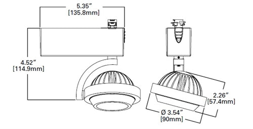 Halo Track Lighting L806SMSP8027MB 15W 806SM LED Fixture, Spot Beam, 85 CRI, 2700K, 120V, Black