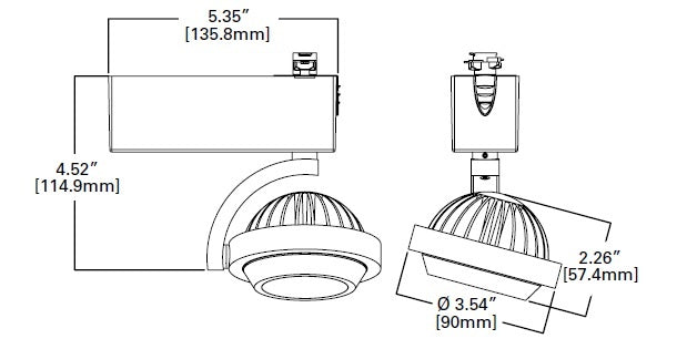 Halo Track Lighting L806SMWS8030P 15W 806SM LED Fixture, Wide Spot Beam, 85 CRI, 3000K, 120V, White
