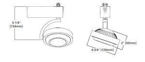 Halo Track Lighting L806SP8040P 806 Lazer Trac Fixture, Spot Beam, 85 CRI, 4000K, 120V, White