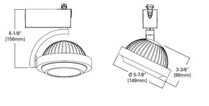 Halo Track Lighting L806XHOSP8030P LED Low Profile Track Fixture, Spot Distribution, 80 CRI, 3000K Color Temperature, 120V, White