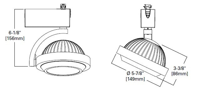Halo Track Lighting L806XHOWS8030P LED Low Profile Track Fixture, Wide Spot Distribution, 80 CRI, 3000K Color Temperature, 120V, White