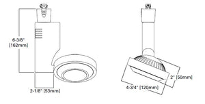 Halo Track Lighting L807NF8027P 807 Lazer Trac Fixture, Narrow Flood Beam, 85 CRI, 2700K, 120V, White
