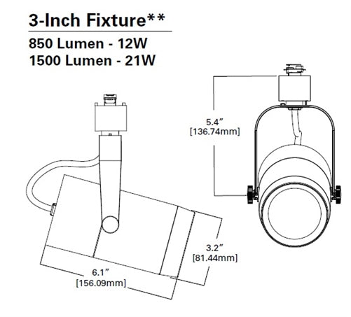 Halo Track Lighting L80813FL930MB High Performance Power Trac and Laser Trac LED Cylinder Spotlight, 1800 Lumens, 3-Inch Output, 32 Degree Flood, 3000K, 90 CRI, Matte Black