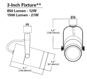 Halo Track Lighting L80815NF9035AH 3" LED Single Circuit Cylinder Track Fixture, 1500 Lumens, Narrow Flood 90 CRI, 3500K, 120V, Aluminum Haze