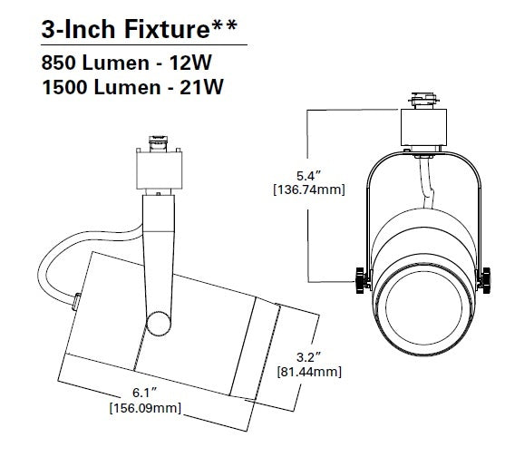 Halo Track Lighting L80815SP9035AH 3" LED Single Circuit Cylinder Track Fixture, 1500 Lumens, Spot 90 CRI 3500K, 120V, Aluminum Haze