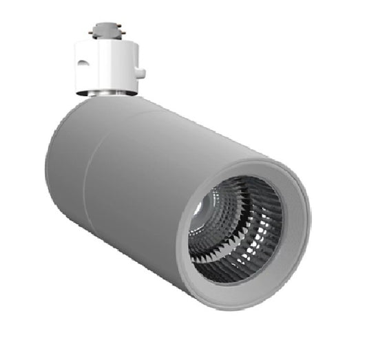 Halo Track Lighting L830S10FL930SLVRWH 9W Sustainable LED Lazer Track Light, 1000 Lumens, Flood Optic, 3000K, 90 CRI, Silver Finish, White Adapter