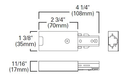 Halo Track Lighting L901MB Live End Connector, Black Color