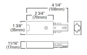 Halo Track Lighting L901P Live End Connector, White Color