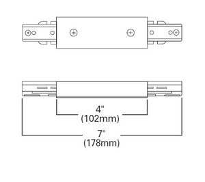 Halo Track Lighting L903P Straight Connector, White Color