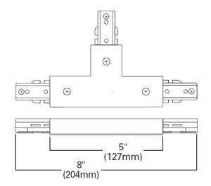 Halo Track Lighting L905MB T Connector, Black Color