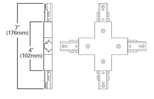 Halo Track Lighting L906P X Connector, White Color