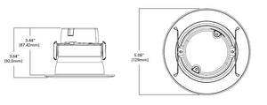 Halo Recessed LA4069301EWH 4" LED Adjustable Downlight, 600 Lumens, 90 CRI, 3000K, 120V, Phase Cut 10% Dimming, Matte White Baffle