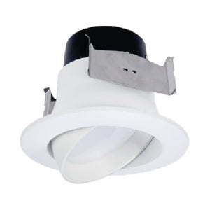 Halo Recessed LA4069401EWH 4" LED Adjustable Downlight, 600 Lumens, 90 CRI, 4000K, 120V, Phase Cut 10% Dimming, Matte White Baffle