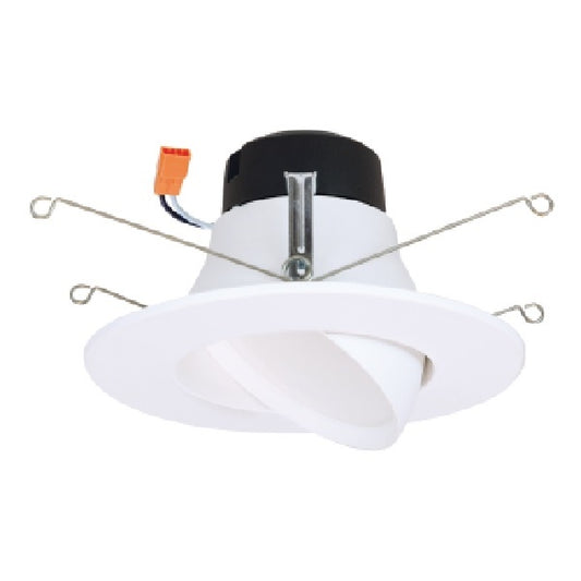 Halo Recessed LA56069271EWH 5" or 6" LED Adjustable Downlight, 600 Lumens, 90 CRI, 2700K, 120V, Phase Cut 10% Dimming, Matte White Baffle