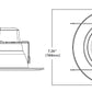 Halo Recessed LA56069351EWH 5" or 6" LED Adjustable Downlight, 600 Lumens, 90 CRI, 3500K, 120V, Phase Cut 10% Dimming, Matte White Baffle