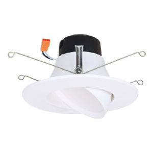 Halo Recessed LA56069401EWH 5" or 6" LED Adjustable Downlight, 600 Lumens, 90 CRI, 4000K, 120V, Phase Cut 10% Dimming, Matte White Baffle