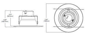 Halo Recessed LA56069501EWH 5" or 6" LED Adjustable Downlight, 600 Lumens, 90 CRI, 5000K, 120V, Phase Cut 10% Dimming, Matte White Baffle