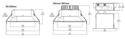 Halo Recessed LCR850RD9FSE010 8" Round Canless LED Downlight, 5000 Lumens, 90 CRI, Selectable CCT, 120-277V, 0-10V 100% to 5% Dimming