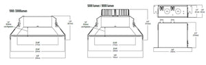 Halo Recessed LCR850RD9FSE040 8" Round Canless LED Downlight, 5000 Lumens, 90 CRI, Selectable CCT, 120-277V, Dual Dim with 0-10V and Phase Cut Options for 100% to 5% Dim, Emergency Battery Back Up