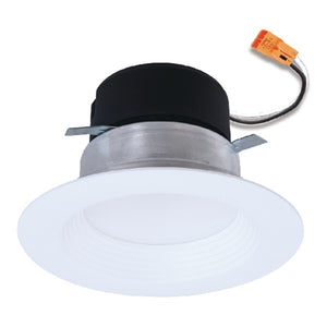 Halo Recessed LT4069FS351EWHR 4" All-Purpose LED Retrofit Module, Baffle Trim, 600 Lumens, 90 CRI, 3000K, 4000K, 5000K Selectable CCT, 120V, Phase Cut 10% Dimming, Matte White Flange