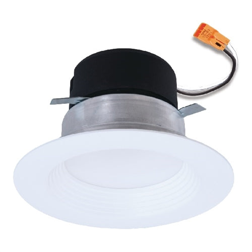 Halo Recessed LT4069FS351EWHR 4" All-Purpose LED Retrofit Module, Baffle Trim, 600 Lumens, 90 CRI, 3000K, 4000K, 5000K Selectable CCT, 120V, Phase Cut 10% Dimming, Matte White Flange