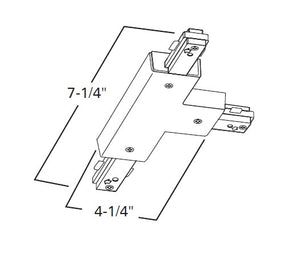 Halo Track Lighting LZR213LMB Left T-Connector, Black