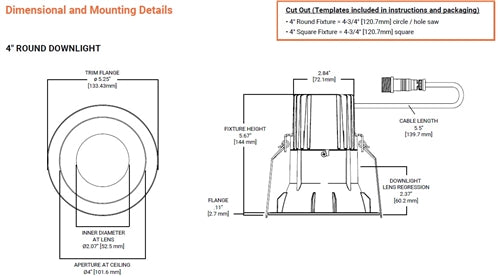 Halo Recessed ML4LSD2W1ERMB 4" Round Smooth LED Canless Downlight, 600 Lumens, 90 CRI, CCT Selectable  Dim-to-Warm 3000-to-1800K or 2700-1800K, ?5% Phase Cut LE/TE Dimming, 120V, 40 Degrees Optic, Matte Black
