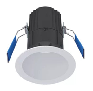 Halo Recessed ML4LSD2W1ERMW 4" Round Smooth LED Canless Downlight, 600 Lumens, 90 CRI, CCT Selectable  Dim-to-Warm 3000-to-1800K or 2700-1800K, ?5% Phase Cut LE/TE Dimming, 120V, 40 Degrees Optic, Paintable Matte White