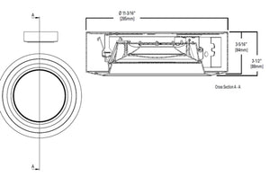 Halo Recessed Commercial PR8S15D010MW 8" Surface Shallow Lens LED Housing, 1500 Lumens, 120-277V 50/60Hz, 0-10V, 100% to 1% dimming, Matte White