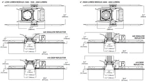 Halo Recessed Commercial PRS4FS34D010 4" New Construction LED Housing, 3000-4000 Lumens, 120-277V 50/60Hz, 0-10V, 100% to 1% dimming