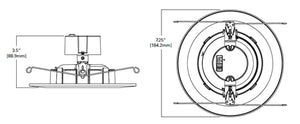 Halo Recessed RA56069S1EWH 5" or 6" All-Purpose LED Retrofit Module, 600 Lumens, 90 CRI, White Tuning, Field Selectable 2700K, 3000K, 3500K, 4000K, or 5000K, 120V 60Hz, LE & TE Phase Cut 1% Dimming,