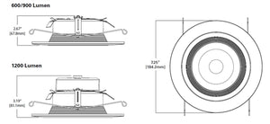 Halo Recessed RL56069S1EWH 5" or 6" Dimmable All-Purpose LED Retrofit Module with SeleCCTable switch, 600 Lumens, 90 CRI, 120V Phase Cut 1% Dimming, Matte White Baffle