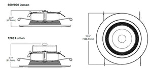 Halo Recessed RL56099S1EWHR 5" or 6" Dimmable All-Purpose LED Retrofit Module with SeleCCTable Switch, 900 Lumens, 90 CRI, 120V, Matte White Baffle, Recyclable Packaging