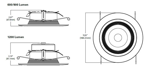 Halo Recessed RL56129S1EWHR 5" or 6" Dimmable All-Purpose LED Retrofit Module with SeleCCTable Switch, 1200 Lumens, 90 CRI, 120V, Matte White Baffle, Recyclable Packaging