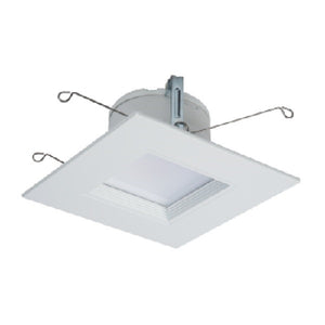 Halo Recessed RSQ5089271EMWWB 5" Square All-Purpose LED Retrofit Module, 800 Lumens, 90 CRI, 2700K, 120V, Matte White Flange and Baffle