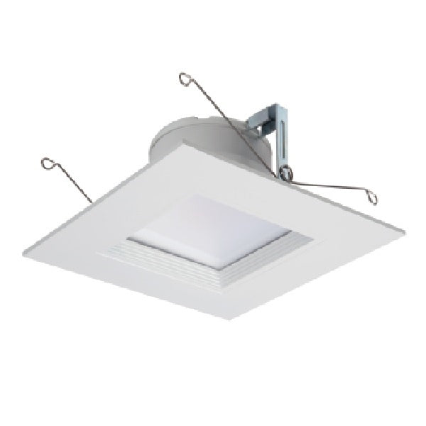 Halo Recessed RSQ6089351EMWWB 6" Square All-Purpose LED Retrofit Module, 800 Lumens, 90 CRI, 3500K, 120V, Matte White Flange and Baffle
