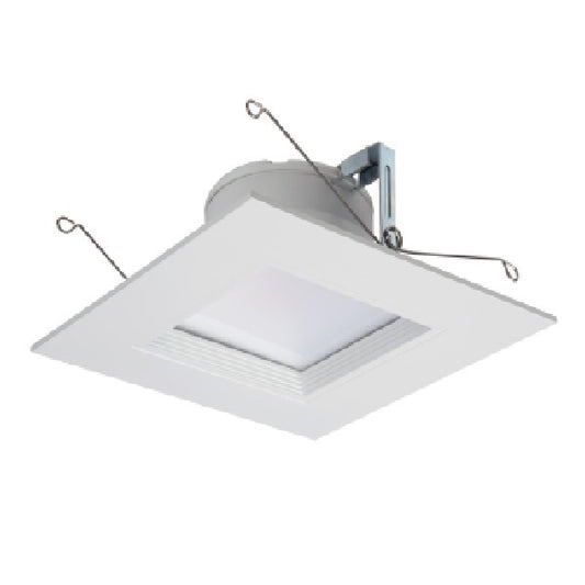Halo Recessed RSQ6089351EMWWB 6" Square All-Purpose LED Retrofit Module, 800 Lumens, 90 CRI, 3500K, 120V, Matte White Flange and Baffle