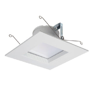 Halo Recessed RSQ6089FS1EMWWB 6" Square All-Purpose LED Retrofit Module, 800 Lumens, 90 CRI, Field Selectable 2700K-5000K, 120V, Matte White Flange and Baffle