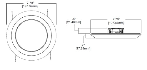Halo Recessed SLD606927WH 6" Surface LED Downlight Kit, 2700K, 780 Lumens, 90 CRI, White, , Less Medium Base Socket Adapter
