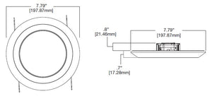 Halo Recessed SLD606935WHJB 6" Surface LED Downlight with Junction Box Kit, 120V, 90 CRI, 3500K, White