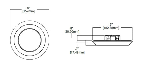 Halo Recessed SLDSL4069S1EMWR 4" Surface LED Downlight, 120V, 600 Lumens, 90 CRI, Field Selectable 2700K, 3000K, 3500K, 4000K, 5000K, Matte White