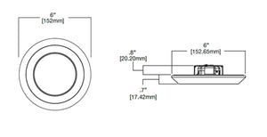 Halo Recessed SLDSL4069S1EMWR 4" Surface LED Downlight, 120V, 600 Lumens, 90 CRI, Field Selectable 2700K, 3000K, 3500K, 4000K, 5000K, Matte White