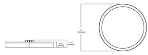 Halo Recessed SMD12R209SWHE 12" Round Surface Mount Downlight, 2000 Lumens, 90 CRI, Field Selectable 2700K, 3000K, 3500K, 4000K, or 5000K Color Temperature, 120-277V, Matte White